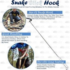 Lot Of 4 Pieces SNAKE / REPTILE HOOK HERP TOOL STAINLESS STEEL HANDLE – 40″