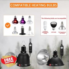REPTITRIP 5.5 Inch Reptile Heat Lamp Fixture with PID Thermostat and 100W Cer…