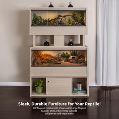 ECOFLEX 48″ Wide Large Reptile Habitat, Mojave Lounge for Snakes, Tortoises & Li