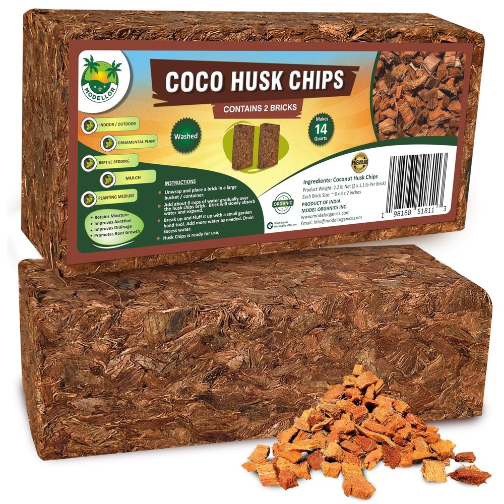 Premium Super Washed, Clean, Coco Chips, 2 Bricks (2.2 lb.) yields 14 Qts. of…