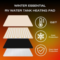 RV Holding Tank Heater Pad 12″x18″ 120V for Up to 50 Gal Fresh Water 2-Pack