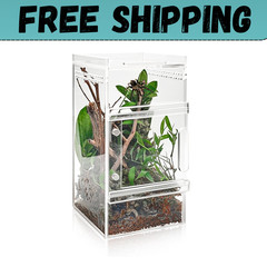 Pre-Assembled Jumping Spider Enclosure 3X3X6 Inch Acrylic Spider Cage Insect Ter