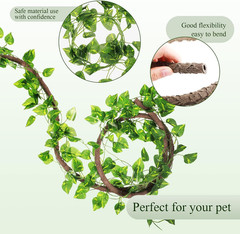 Canlierr 4 Pcs Reptile Vines, Flexible Bendable Jungle Climbing Vine Terrarium,