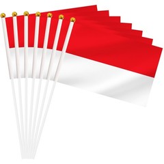 50 Pack Indonesia Mini Stick Flag, Indonesian Hand Held Small Miniature Stick…
