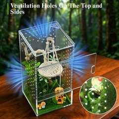 Jumping Spider Enclosure Kit, 4″ x 4″ x 8″ Escape Proof Praying Mantis Habita…