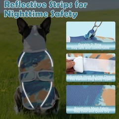 Dog Cooling Vest – Lightweight Pet Cooling Shirt 3D Breathable Mesh, Reflecti…