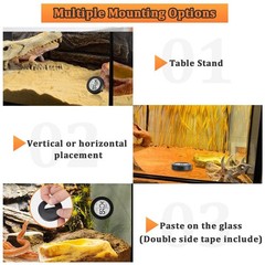 Reptile Tank Accessories, 2 Pack Bearded Dragon Tank Thermometer Humidity Gau…