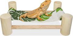 Wooden Bearded Dragon Cloth Bed Reptile Hammock for Bearded Dragon Tank