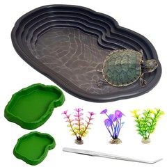 7 PCS Reptile Bathing Pool Tortoise Water Dish Ramp Turtle Feeding Bowl