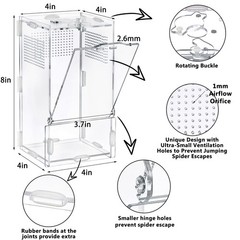 VERTUPET Jumping Spider Enclosure | 360° Clear View | Durable Acrylic