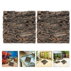 6Pcs Reusable Natural Cork Bark Panels Reptile Tank Background Coffee Color