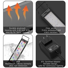 24/7 LED Aquarium Light with Remote for 30-36 Inch Plant & Fish Tank IP68, 12…