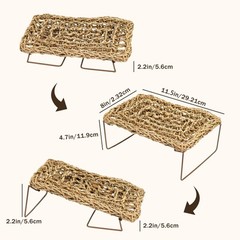 Bearded Dragon Hammock, Seagrass Reptile Basking Platform with Foldable Metal…