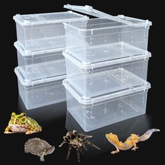 6pcs reptile Plastic Terrarium, Transport Container for Lizards, Geckos and more