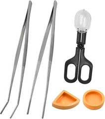 2Pcs Stainless Steel Feeding Tongs Reptile Feeding Tweezers Long Handle Feeder