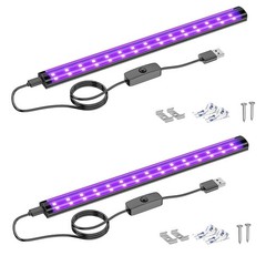 Onforu 2 Pack 10W LED Black Light Bar, 1ft, USB Blacklight Tube,