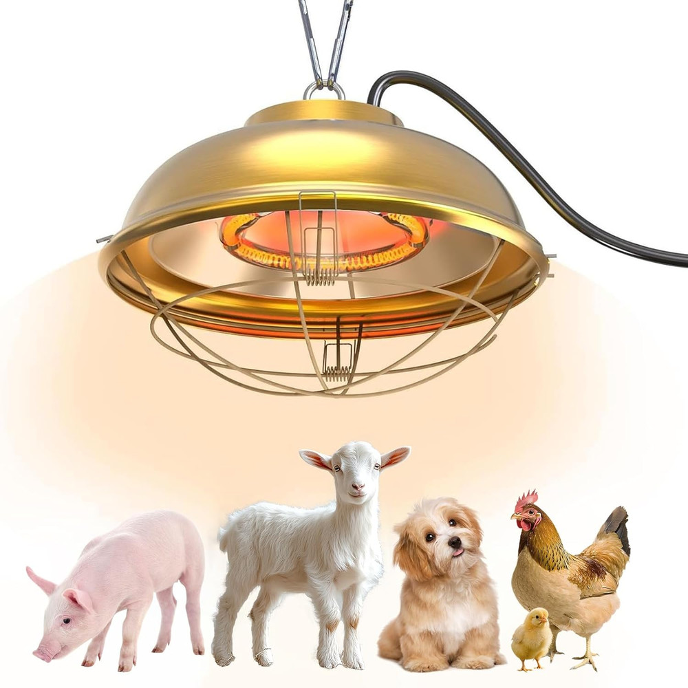 300W Heat Lamp for Chicken Coop – Waterproof Chicken Coop Heater for Indoor & Ou