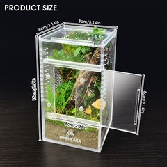 MYGIIKAKA Jumping Spider Enclosure Accessories, 3x3x6 inch, Transparent