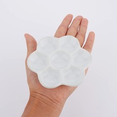 2 Pcs Hermit Crab Ceramic Food Dish, 7 Compartments Anti-turning & White