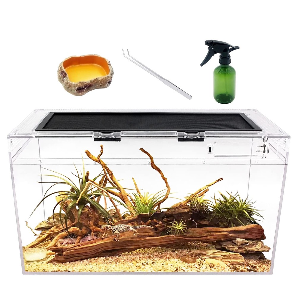Reptile Growth Reptile Terrarium,10 Gallon Reptile Tank 20″ x 10″x 11″,for In…