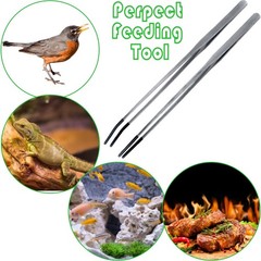 2Pcs Reptile Feeding Tong with Rubber Tip Aquarium Tweezers Stainless Steel S…
