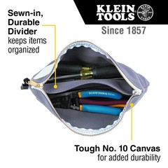Klein Tools 55578 Zipper Bag with Divider, No. 10 Canvas, 7-Inch x 12-1/2-Inc…