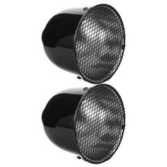 2Pcs Reptile Lamp Dome Cage Black Aluminum Reflective Guard for Heat Lamp Safety