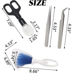 Reptile Feeding Scooper Tool, Mini Dustpan and Brush Set, Straight & Curved