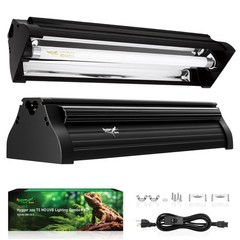 T5 UVB Reptile Light Fixture Upgrade Burn-proof HO UVB Bulb Lighting Combo Ki…