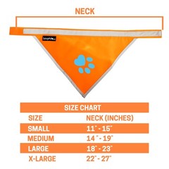 Blaze Orange Dog Bandana Reflective Collar High Visibility Pet Scarf Walking
