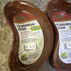 Zilla Terrarium Dish Medium Brown Reptile Food/Water Bowl LOT OF 4