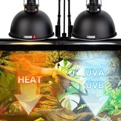 Reptile Light Fixture 2 Pack, 8.5 in Deep Dome Reptile Heat Lamp Fixture, Opt…