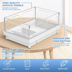 Small Turtle Tank Kit(Tank+Light+Filter), Acrylic Turtle Tank Starter Kit with B