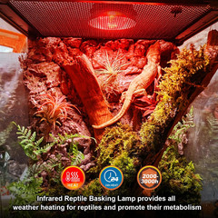 2 Pack Infrared Heat Lamp Bulbs, 100W Reptile Heat Emitter Infrared Basking Spot