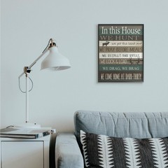 Stupell Industries Rustic Family House Rules Green Brown Tan