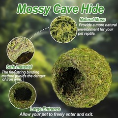 4pcs Crested Gecko Hide,Reptile Mossy Caves Hideout,Leopard Gecko Humid Hide,Nat