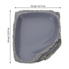 1Pcs Durable Reptile Food Storage Container Resin Water Feeder Grey
