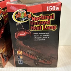 Lot Of 2 Zoo Med Nocturnal Infrared Heat Lamp Bulbs 150 Watt 24 Hour Heat/227e