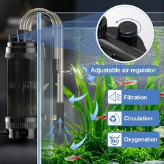 Fish Tank Filter Hang on Back Aquarium Filter | 120GPH 8.5W