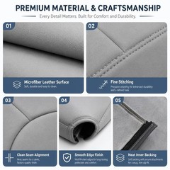 GXARTS Med Flint Gray Front Bench Bottom & Top Lean Back Replacement Leather …