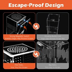 Jumping Spider Enclosure Hammock Kit,Ventilation Praying Mantis Habitat