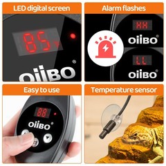 Oiibo Reptile Light Fixture with Dimming Thermostat, 5.5 Inch Deep Dome Lamp …