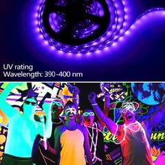 CLY 33ft LED UV Black Light Strip Kit, 600 600 Count (Pack of 1), Purple