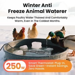 250W Submersible Cast Aluminum De-Icer – Thermostatic Chicken Water Heater