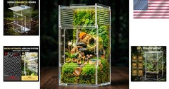Acrylic Jumping Spider Enclosure 3x3x6 Inch – Safe Habitat with Magnetic Doors