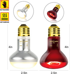 REPTI ZOO 75W Reptile Heat Lamp Bulb, 2PCS Day & Night Basking Spot Light Combo