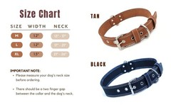 Genuine Real Leather Dog Collar for Medium Dogs, Heavy Duty Strong and Wide D…