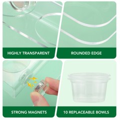 Suction Cup Feeding Bowl Reptile Gecko Ledge Magnetic Dish & Water