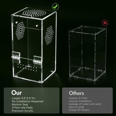 Pre-Assembled Jumping Spider Enclosure, Small (3.5″×3.5″×7″), Vertical