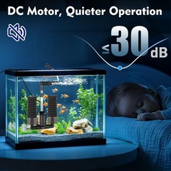 AQQA Electric Sponge Filter for Aquarium, Quiet USB Powered Fish Tank Sponge …